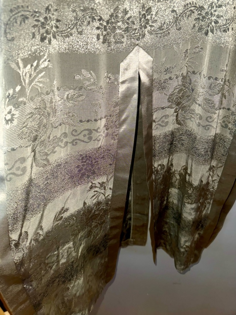 EUC Vintage Joseph Ribkoff Gold Floral Brocade Duster Jacket - Mandarin Collar - Picture 5 of 7